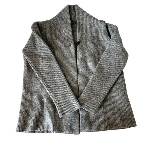 ISDA & CO Cardigan Size Small Lambswool Gray Cardigan - Picture 2 of 5